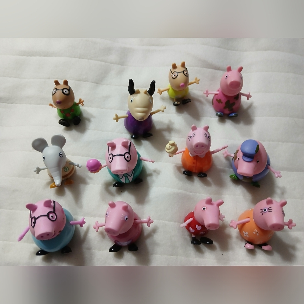 Peppa PigLot 12 Pieces Muddy Puddles Ice Cream Daddy Grandpa Jazzwares Poseable